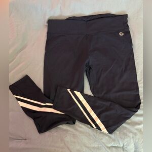 Tory Burch navy leggings with white stripes